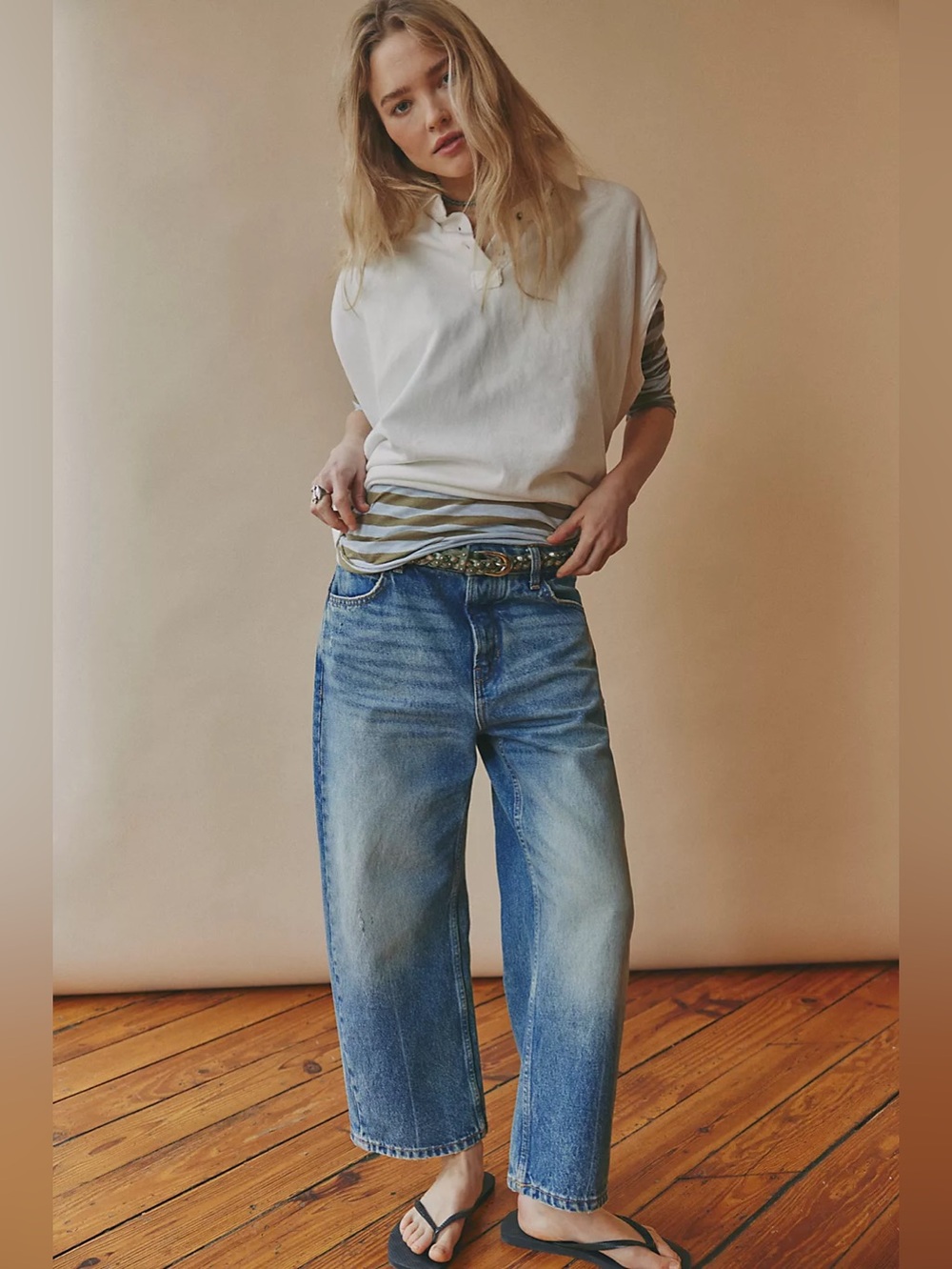 NWOT FREE PEOPLE WE THE FREE Deep Trance Dropped Boyfriend Jeans | From Beyond